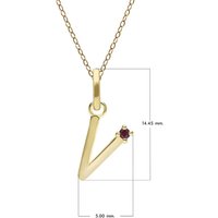Preliminary Ruby Letter Necklace In 9ct Yellow Gold - Image 2