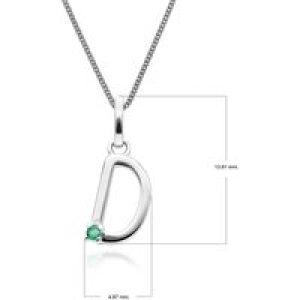 Preliminary Emerald Letter Attraction Necklace in 9ct White Gold