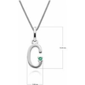 Preliminary Emerald Letter Appeal Necklace in 9ct White Gold