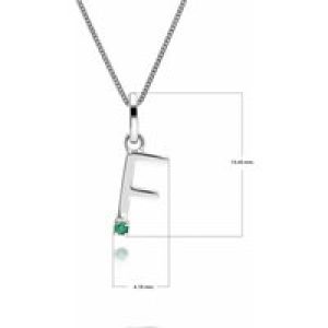 Preliminary Emerald Letter Attraction Necklace in 9ct White Gold