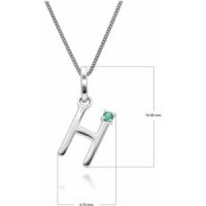 Preliminary Emerald Letter Attraction Necklace in 9ct White Gold