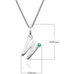 Preliminary Emerald Letter Allure Necklace in 9ct White Gold