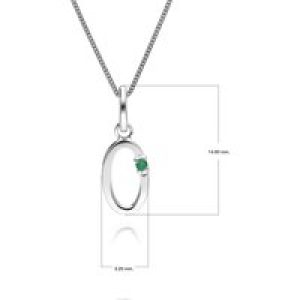 Preliminary Emerald Letter Attraction Necklace in 9ct White Gold