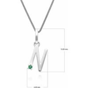 Preliminary Emerald Letter Attraction Necklace in 9ct White Gold