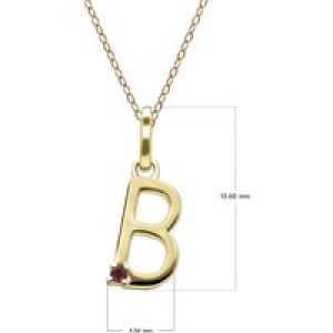 Preliminary Ruby Letter Necklace In 9ct Yellow Gold