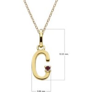 Preliminary Ruby Letter Necklace In 9ct Yellow Gold
