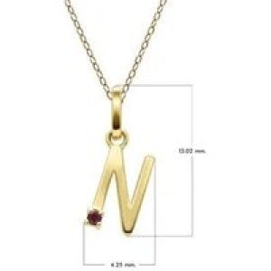 Preliminary Ruby Letter Necklace In 9ct Yellow Gold