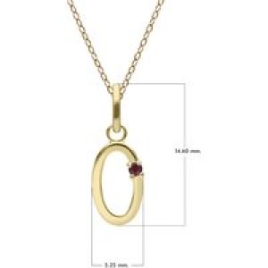 Preliminary Ruby Letter Necklace In 9ct Yellow Gold