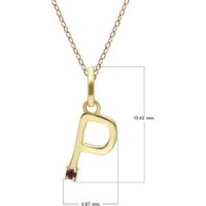 Preliminary Ruby Letter Necklace In 9ct Yellow Gold