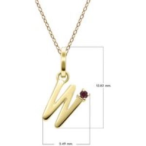 Preliminary Ruby Letter Necklace In 9ct Yellow Gold