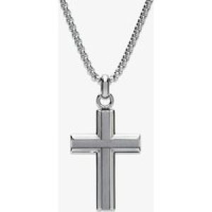 Unique Stainless Steel Matte Polished Cross Pendant AN-117/50CM