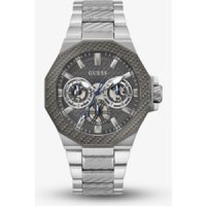 Guess Mens Indy Silver Textured Bezel Watch GW0636G1