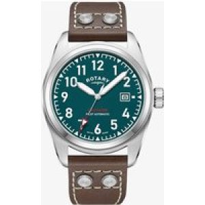 Rotary 1895 Pilot Automatic Green Dial Leather Watch GS05470/73