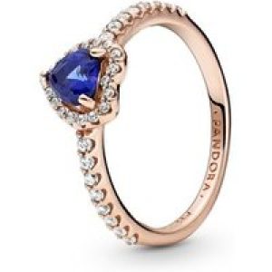 Pandora Rose Gold Glowing Blue Increased Center Ring – 54