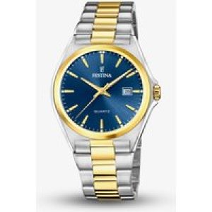 Festina Mens Classic Two-Tone Blue Dial Watch F20554/4