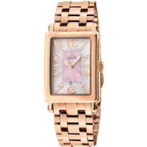 Gevril Ave of Americas Mini WoMens Swiss Quartz Rose Stainless Steel Case, Pink MOP Dial Watch – One Size