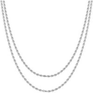 August Woods Silver Layered Sparkle Twist Necklace – 40cm