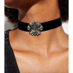 Black Velvet Gem Pendant Huge Choker New Glance
