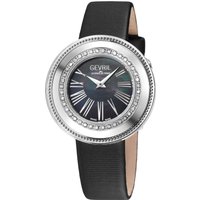 Gevril WoMens Gandria Swiss Diamond Black MOP Dial, Genuine Italian Made Leather Watch - One Size - Image 2