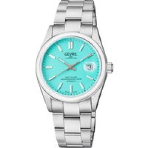 Gevril Mens Automated West Village Tiffany Inexperienced Dial Stainless Metal Bracelet – Silver – One Measurement
