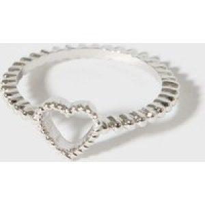Silver Textured Center Ring New Glance