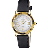 Gv2 WoMens Marsala Tortoise Swiss Quartz Diamond Mom Of Pearl Dial, Black Suede Watch - One Dimension - Image 2