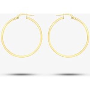9ct Yellow Gold 30mm Rectangular-Tube Hoop Earrings 1.53.2249