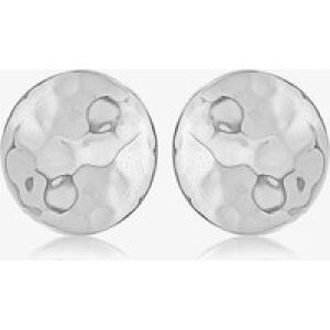 Sterling Silver 10mm Hammered Disc Stud Earrings 8.55.5229