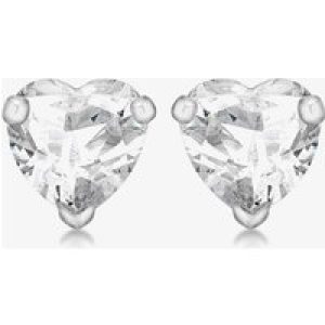 Sterling Silver Crystal Heart Stud Earrings 8.57.7129