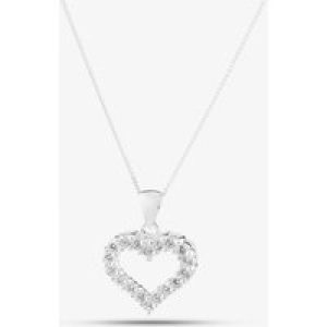 Sterling Silver Open Heart Crystal Pendant 8.62.8584