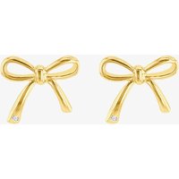 LUXE Silver Gold Plated Diamond Bow Stud Earrings 8.59.1893 - Image 2