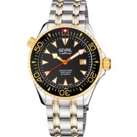 Gevril Mens Hudson Yards 48802 Two Tone Swiss Automatic 3 Hands, Sellita SW200 Luminous Date Watch - Black Stainless Steel - One Size - Image 2