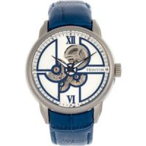 Heritor Automatic Mens Sanford Semi-Skeleton Leather-Band Watch – Blue Stainless Steel – One Size