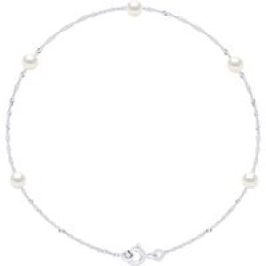 Ateliers Saint Germain Womens Bracelet – 5 Real Cultured Freshwater Pearls Round 4-5 mm – White White Gold – One Size