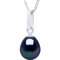 Ateliers Saint Germain Womens Beaded Pendant Articulated in White Gold 375 and Real Cultured Freshwater Pearl Pear 6-7 mm - Black - One Size - Image 2