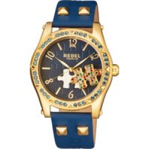 Rebel WoMens Gravesend Navy Dial Leather Watch – One Size