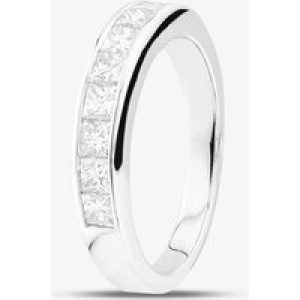 18ct White Gold 1.00ct Princess Cut Diamond Half Eternity Ring R9357W M
