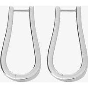 Lucy Quartermaine Silver Petal Large Hoop Earrings PH3