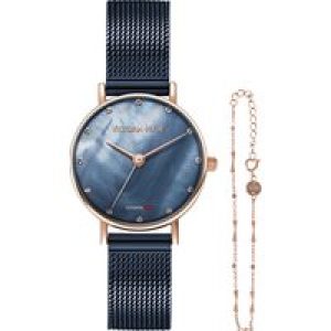 Victoria Hyde London Womens Watch Gift Set Loughton Pearl Blue – Blue/Navy Stainless Steel – One Size