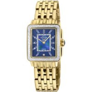 Gv2 Womens Padova Gemstone Blue Gems YG Watch – Gold Stainless Steel – One Size