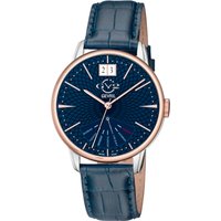 Gv2 Rovescio Mens Stainless Steel Case Genuine Leather Strap Watch - Blue - One Size - Image 2
