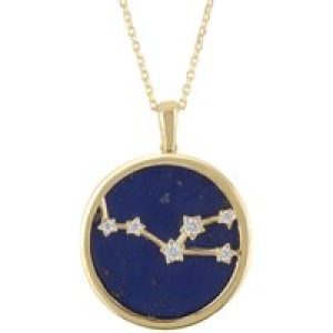Latelita Womens Zodiac Lapis Lazuli Gemstone Star Constellation Pendant Necklace Gold Taurus – Blue Sterling Silver – One Size