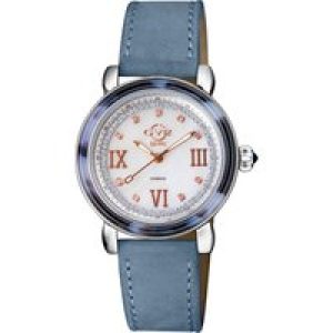 Gv2 WoMens Marsala Tortoise Swiss Quartz Diamond Mom Of Pearl Dial, Demin Suede Watch – Blue – One Measurement