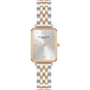 Victoria Hyde London Womens Rectangle Ladies Watch Green Dial Analogue Quartz Wristwatch with Stainless Steel Bracelet, rose gold – One Size