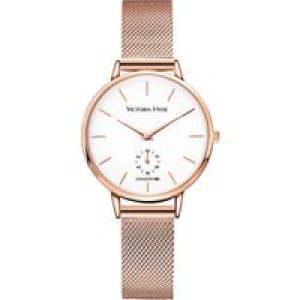 Victoria Hyde London Womens Metropolitan Time Mesh Rose Gold Stainless Steel – One Size