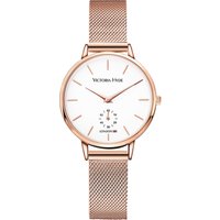Victoria Hyde London Womens Metropolitan Time Mesh Rose Gold Stainless Steel - One Size - Image 2