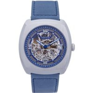 Heritor Automatic Mens Gatling Skeletonized Leather-Band Watch – Blue Stainless Steel – One Size