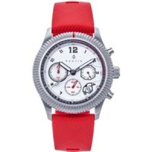 Nautis Mens Meridian Chronograph Strap Watch w/Date – Red Stainless Steel – One Size