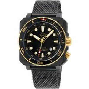 Gevril Mens GV2 XO Submarine 4544B Swiss Computerized SW200 Motion Stainless Metal Mesh Watch Luminous – Black – One Measurement