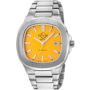Gevril GV2 Automatic Mens Potente Swiss Mustard Dial 316L Stainless Steel Bracelet Watch – Silver – One Size
